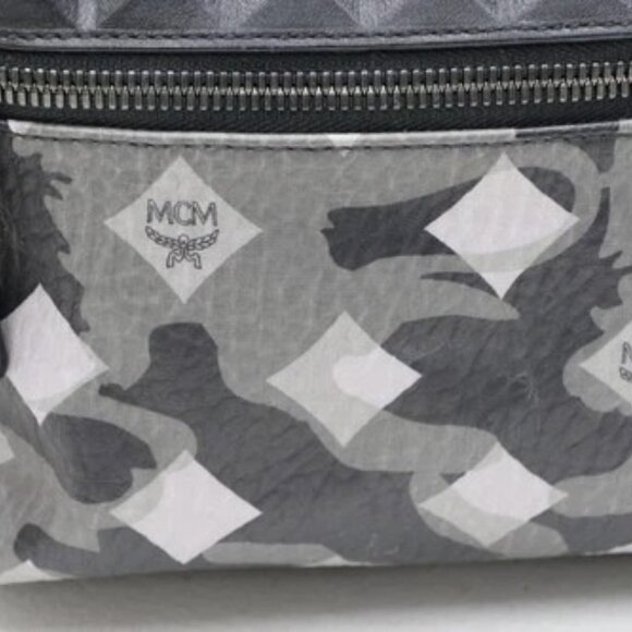 MCM Stark Munich Lion Camo Print Backpack - Gray/Black/White main image 14